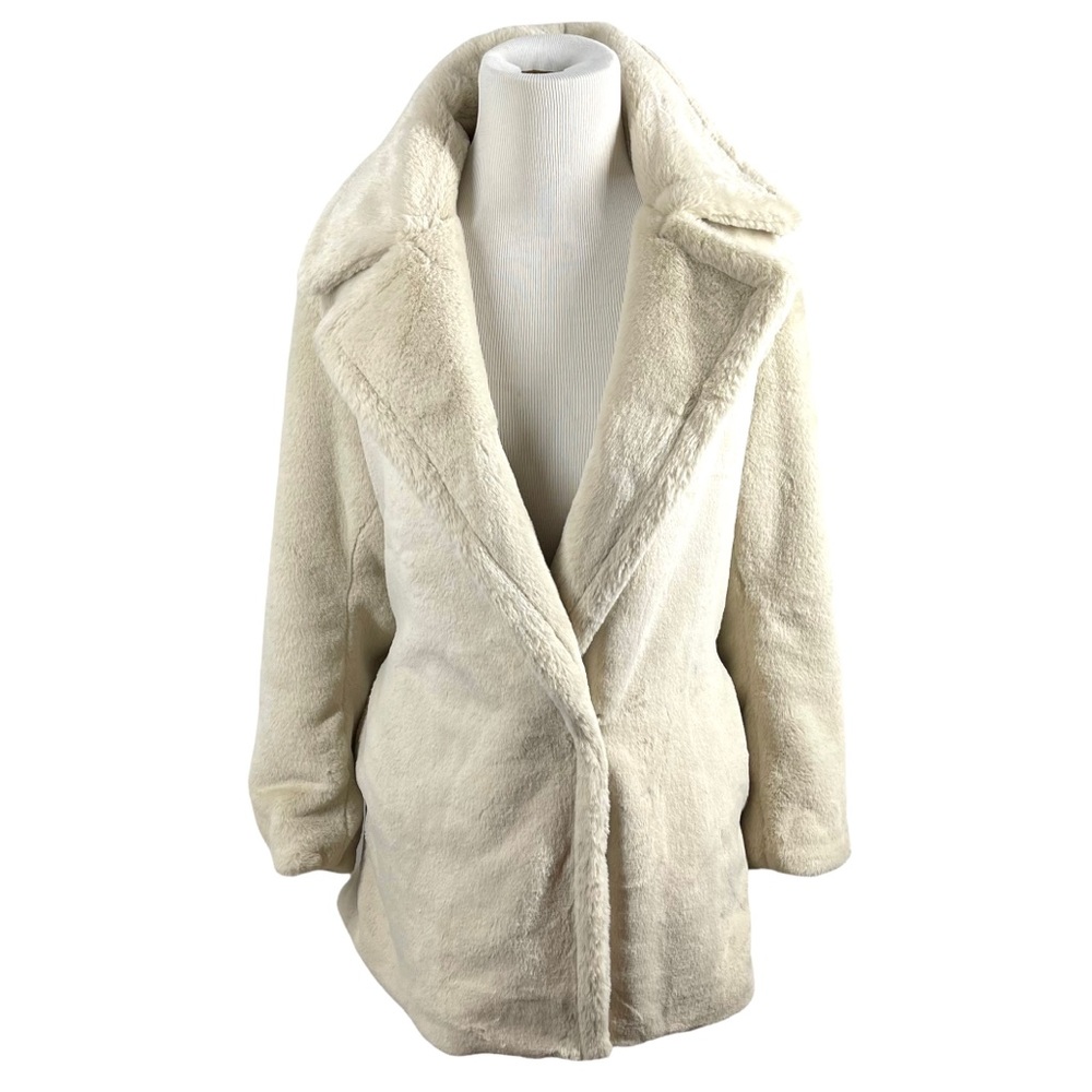 Vince Cream Faux Fur Belted Teddy Coat - Picture 7 of 12